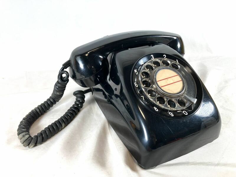 【ジャンク】昭和レトロ TOSHIBA 黒電話　600-A2 ダイヤル式電話機/インテリア/コレクション/03-0027