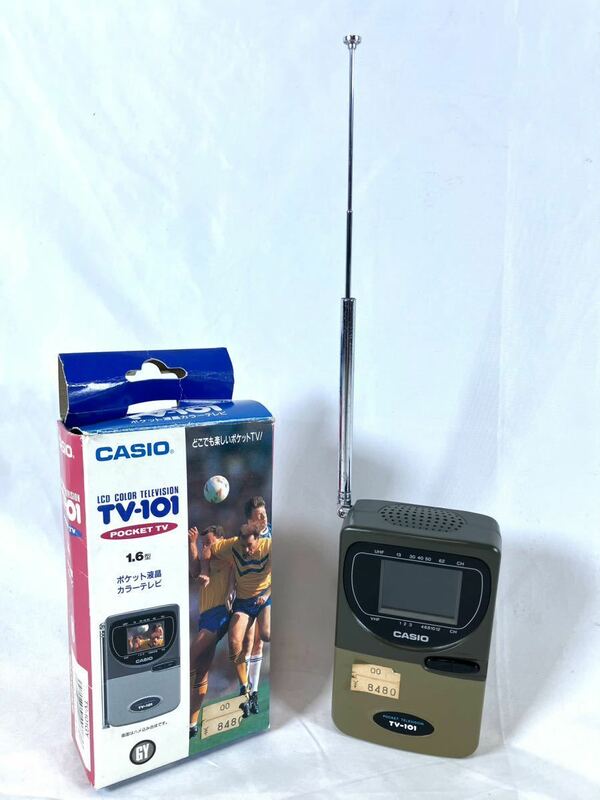 【通電のみ確認済み】CASIO カシオ　ポケット液晶カラーテレビ TV-101 94年製　03-0001