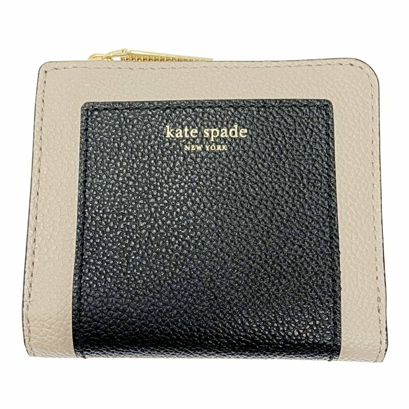 Kate Spade ケイトスペード レザー 二つ折り財布 レディース ブラック ベージュ 247680 二つ折り財布