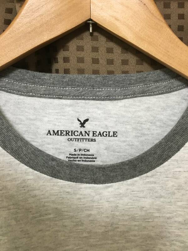 セール! 正規品 本物 新品 アメリカンイーグル 着心地抜群! 綿100% Tシャツ AMERICAN EAGLE リンガーT 大人の グレー系 コットン S ( M