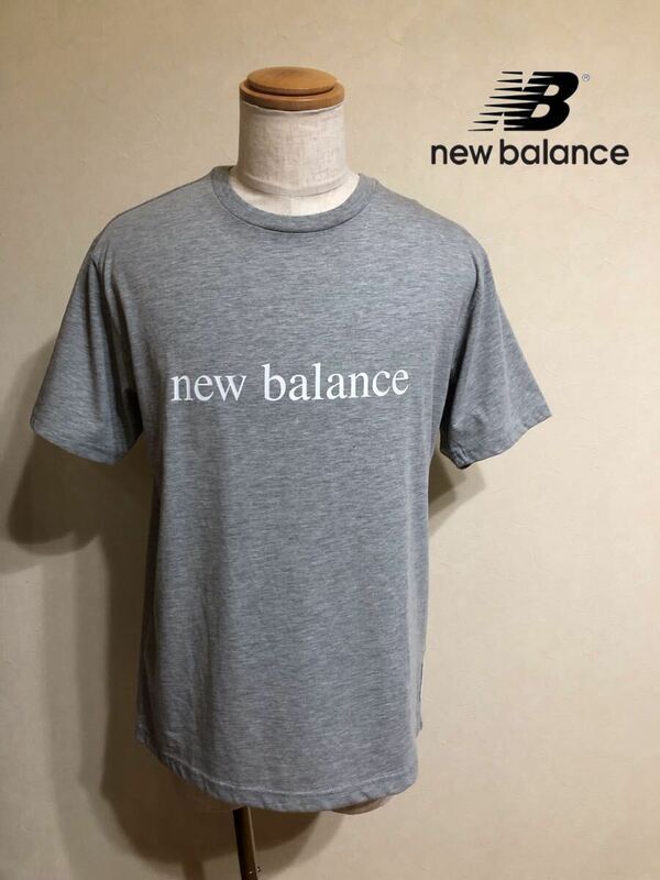 【新品】 new balance ニューバランス クルーネック Tシャツ トップス サイズL 半袖 グレー 175/96A MT21566