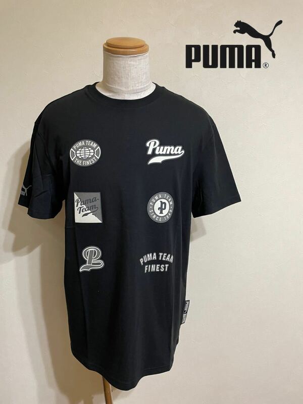 【新品】 PUMA TEAM STATEMENT クルーネック Tシャツ トップス USサイズM 半袖 黒 536796 01