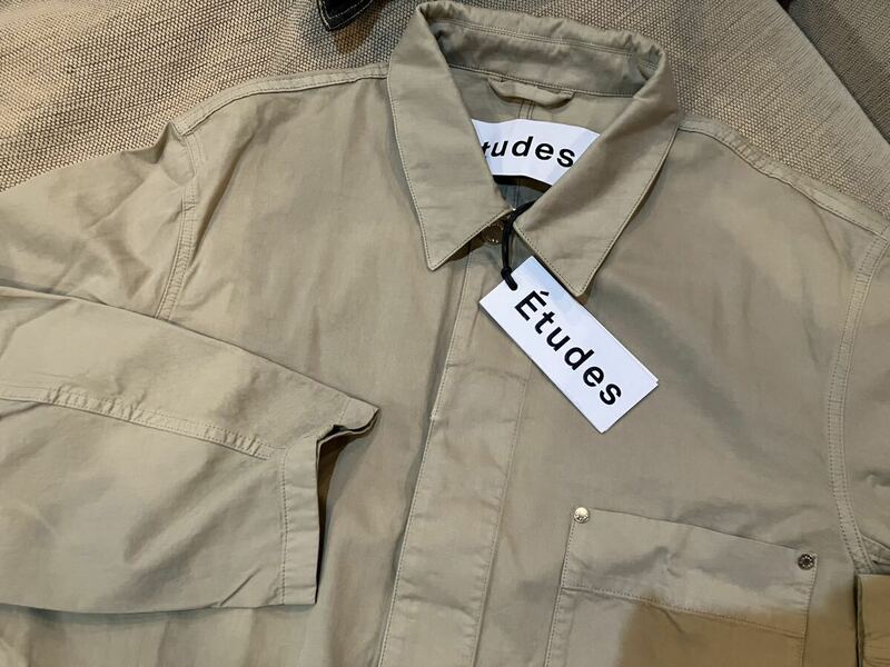 春もの 新品 ETUDES ガーメントダイ garment dyed ルーマニア製 在庫一点のみ 薄手ハーフコートジャケット サイズ48