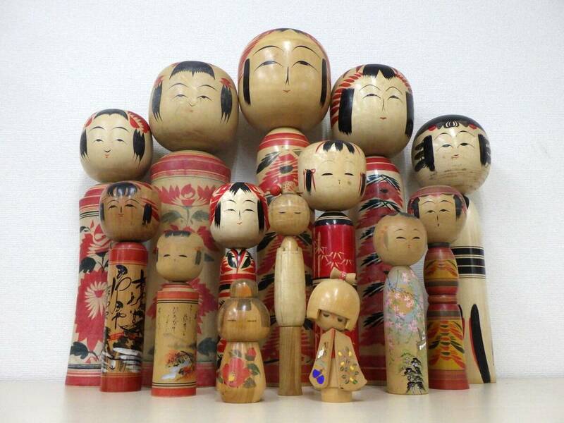 こけし まとめ 14本セット 伝統こけし 工芸品/伝統工芸品/民芸品 銘有 置物 郷土玩具 日本人形/日本伝統『ZC014』