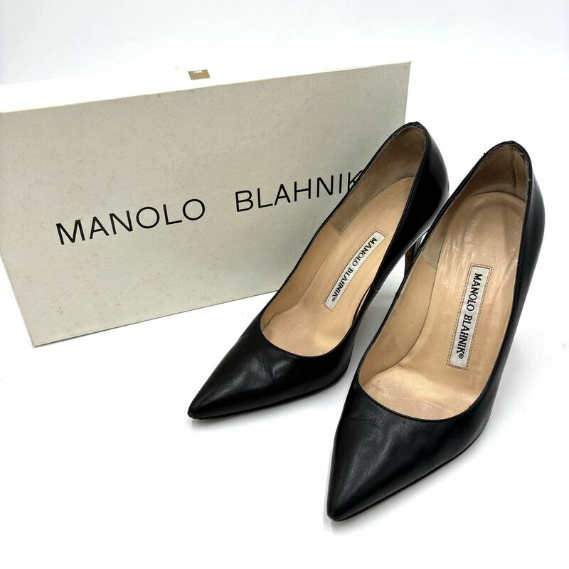 ＊ 箱付き イタリア製 '高級感溢れる' MANOLO BLAHNIK マノロブラニク 本革 ヒール /パンプス EU34 21cm レディース 婦人靴 シューズ