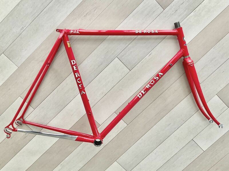 名車 イタリア製 DE ROSA SLX フレーム&フォーク シート55cm トップ55cm COLUMBUS デローザ Ugo De Rosa