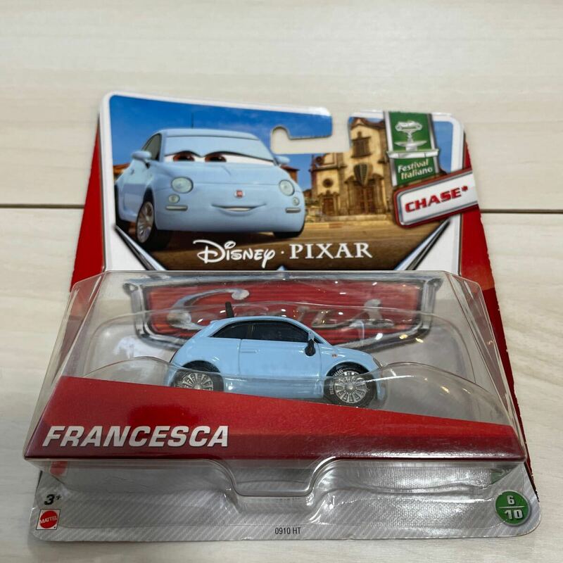 マテル カーズ FRNCESCA フランチェスカ ミニカー ピクサー ディズニー 水色 キャラクターカー MATTEL CARS フィアット