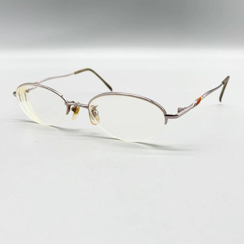 ENRICO COVERI エンリココベリ メガネ 眼鏡 フレーム ハーフリム 金属 オーバル型 ブラウン ゴールド レンズ 度入り アイウェア 50□19-137