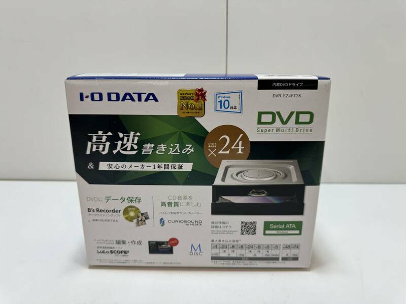 D60 IO DATA DVR-S24ET3K 24倍速書き込み対応 DVDドライブ 未使用 未開封 内蔵