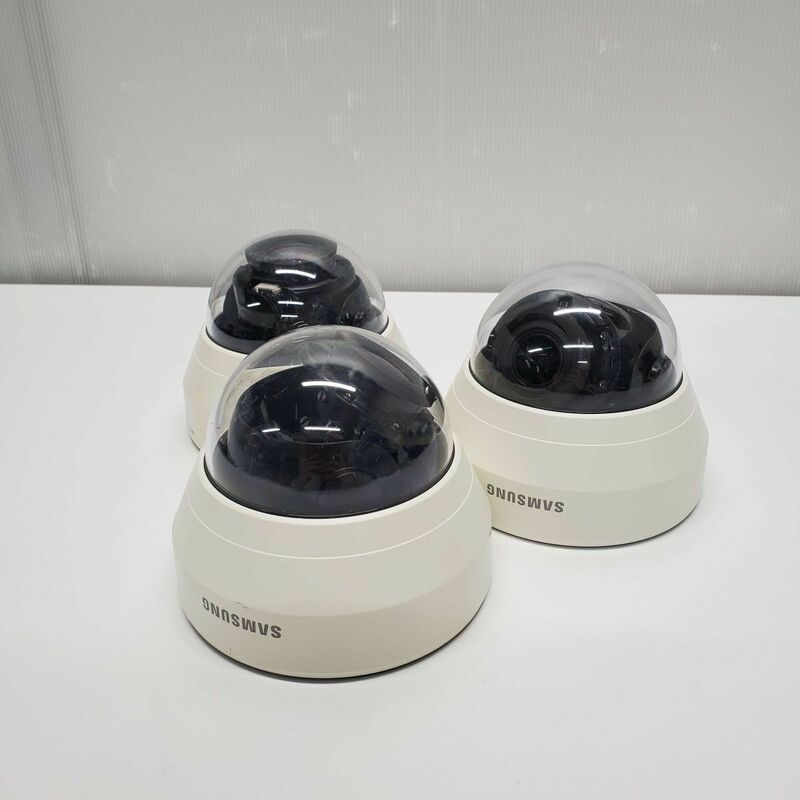 @XT0796【セール中！初期化動作確認済み品】Sumsung POE対応屋内用ドーム型IPカメラ 3台セット QND-6070RCN/監視カメラ/ネットワークカメラ