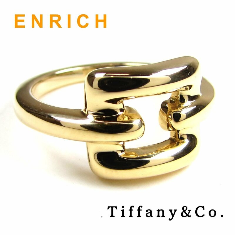 Tiffany&Co. ティファニー ビスケイン リング 指輪 K18YG 750 金 ゴールド 8号 #48 / 6870wrpe