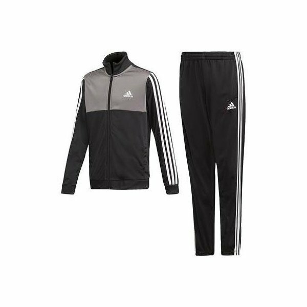 ★adidas★新品130cm 黒×グレー×白のトレーニングウエア/ジャージ上下送料510円