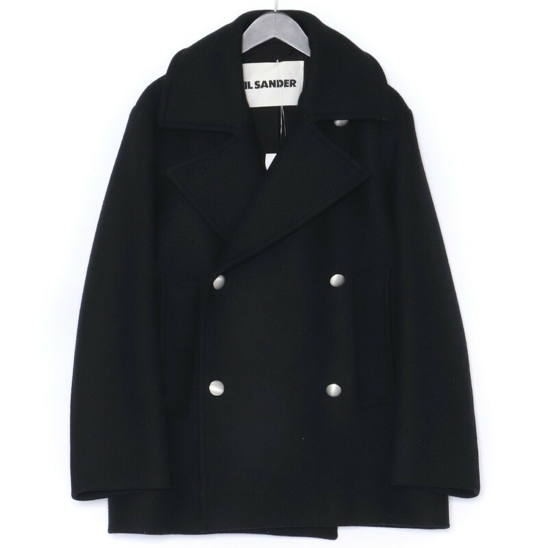 JIL SANDER ノッチドカラーダブルコート サイズ44 ブラック J21AM0001 ジルサンダー P Caban Coat キャバン