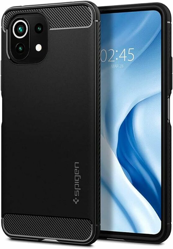 Spigen Xiaomi Mi 11 Lite 5G ケース(マット・ブラック)