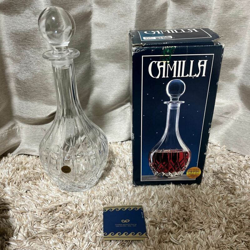 未使用品　CAMILLA カプリクリスタル　CAPRI CRYSTAL 水差し　ワイン　ガラス容器 イタリア製 置物 アンティーク クリスタルガラス