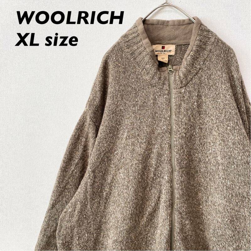 ウールリッチ　ニット　セーター　ドライバーズニット　フルジップ　男女兼用　XLサイズ　ユニセックス　大きいサイズ　woolrich