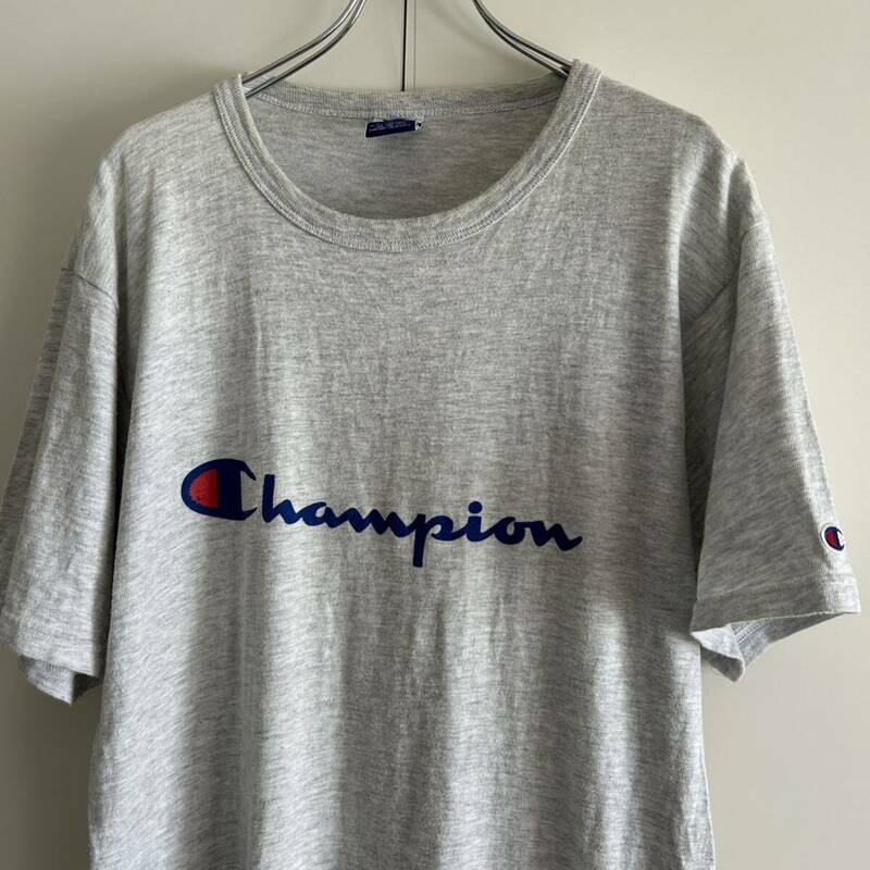 90s Champion チャンピオン ロゴプリント Tシャツ L センターロゴ 古着 ヴィンテージ
