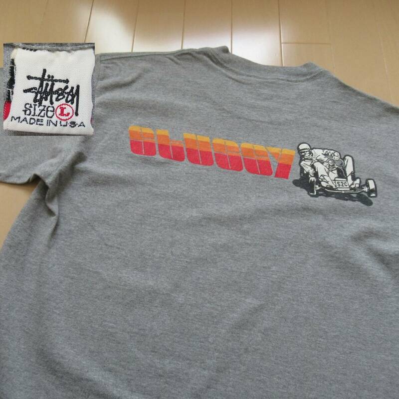 ★即決送込★レアデザイン L 白タグ USA製 90s OLD STUSSY T-shirt Tee 半袖 ステューシー Tシャツ oldstussy オールド l xl カート s2c