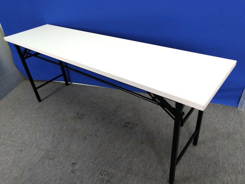 会議用 折り畳み長テーブル OMT-1845 1800×450×700mm ホワイト 白 オフィス /1