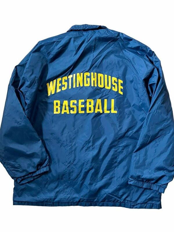 ●●vintage 80's usモノ SPORTS MASTER スポーツマスター WESTINGHOUSE BASEBALL コーチジャケット M 紺ネービー●●