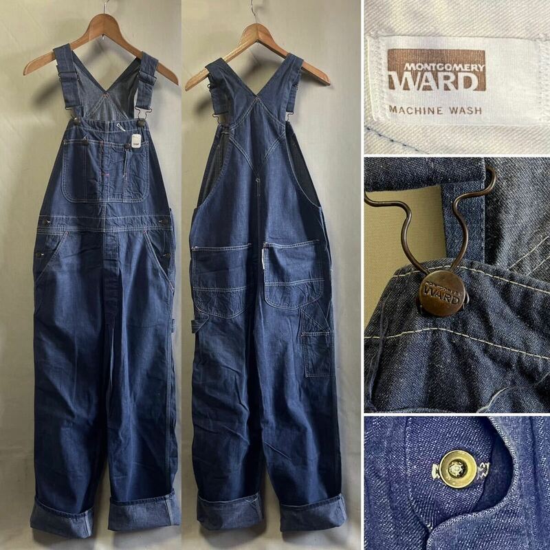 1960s MONTGOMERY WARD Denim Overall Size 34/36