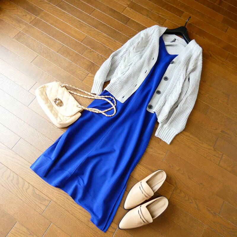 新品 DRESKIP ドレスキップ ブルー ジャンパースカート キャミワンピース インナーワンピース M