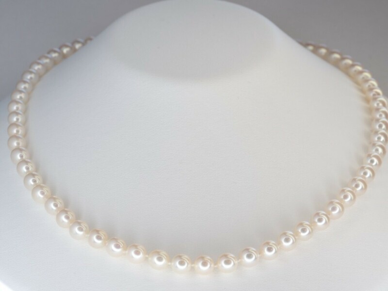 588 田崎真珠祭り！TASAKI　良質極上天然アコヤ本真珠ロングネックレス　50cm ご希望の方にタサキの箱をお付け致します