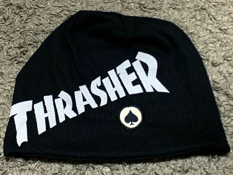 ◎送料無料【 THRASHER 】ビーニー キャップ ワッペン付 ★ 帽子 スラッシャー スケボー ボルコム subciety rudies mobstyles 