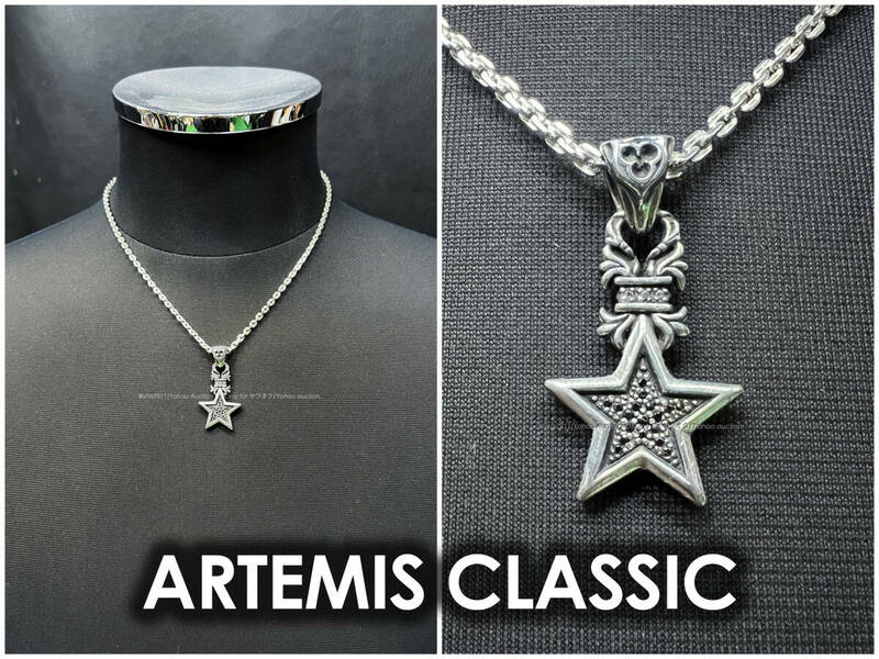 Artemis Classic フローラルスターチャーム ペンダント ネックレス シルバー925 ジルコニア パヴェ アクセ アルテミスクラシック