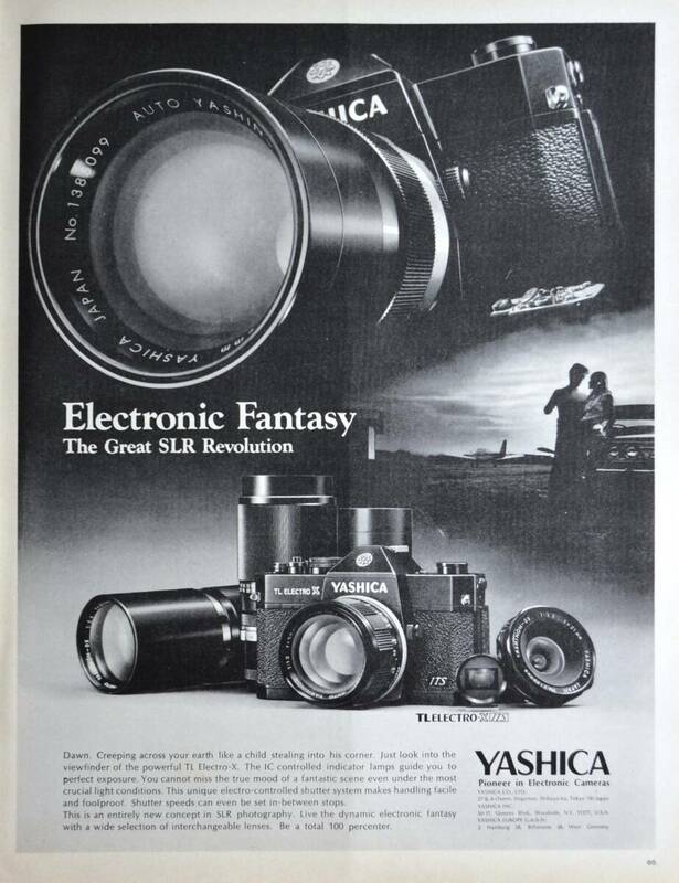 稀少・広告！1970年ヤシカ カメラ広告/Yashica Electro-X ITS camera/昭和レトロ/C