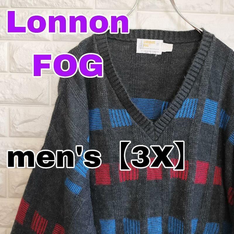 B307【LONDON FOG】ニット セーター U.S.A産【メンズ３X】