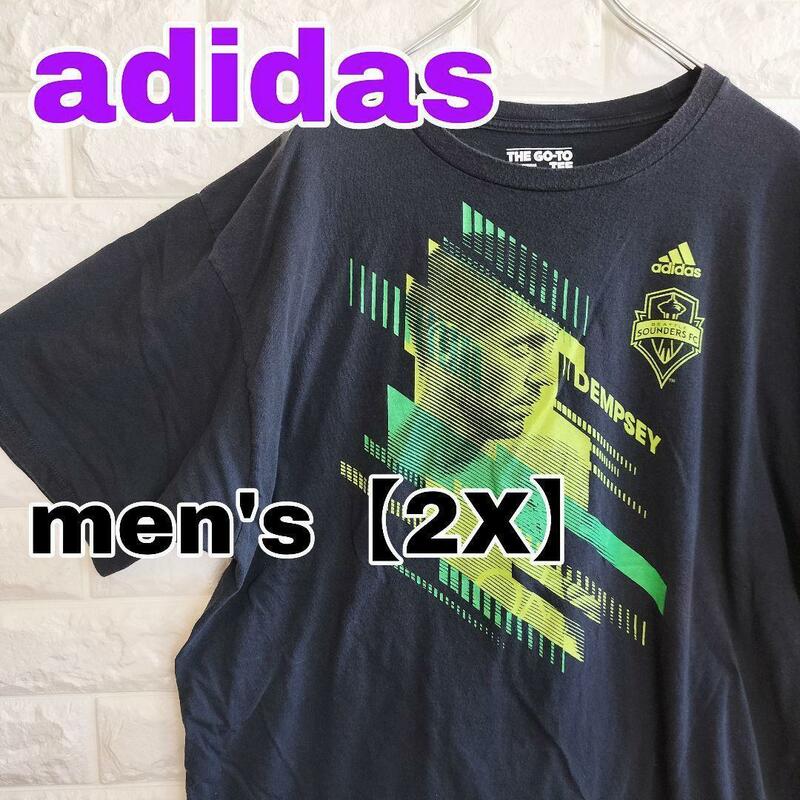 B346【adidas】半袖Tシャツ【メンズ２Ｘ】ブラック