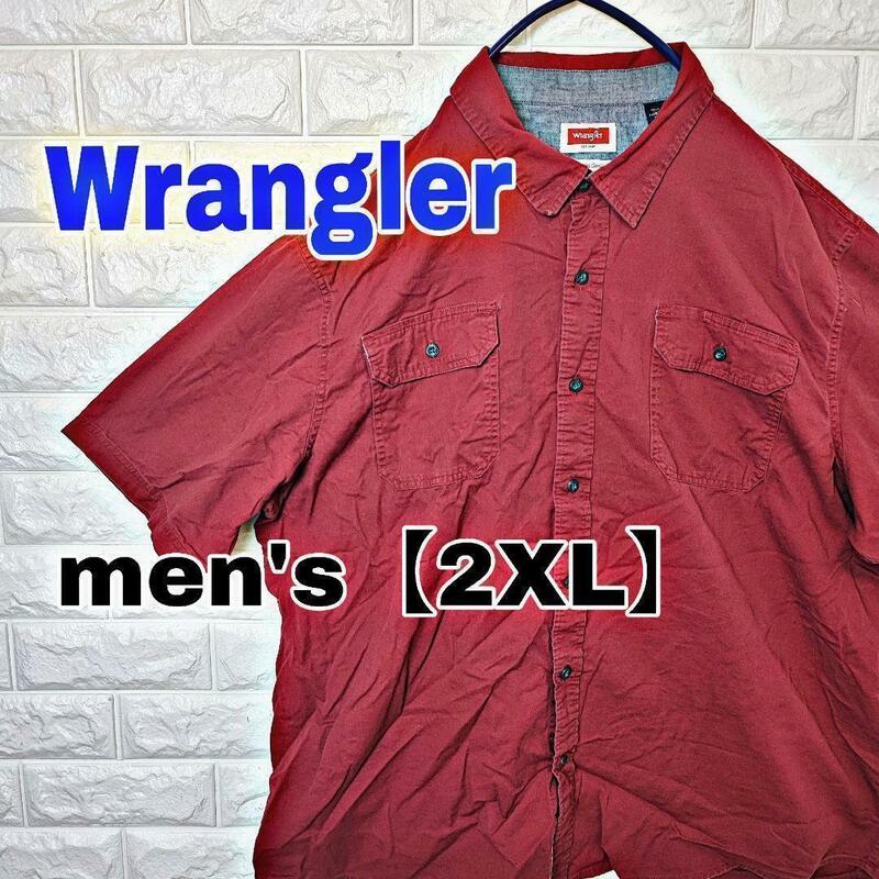 A609【Wrangler】半袖シャツ【メンズ2XL】小豆色