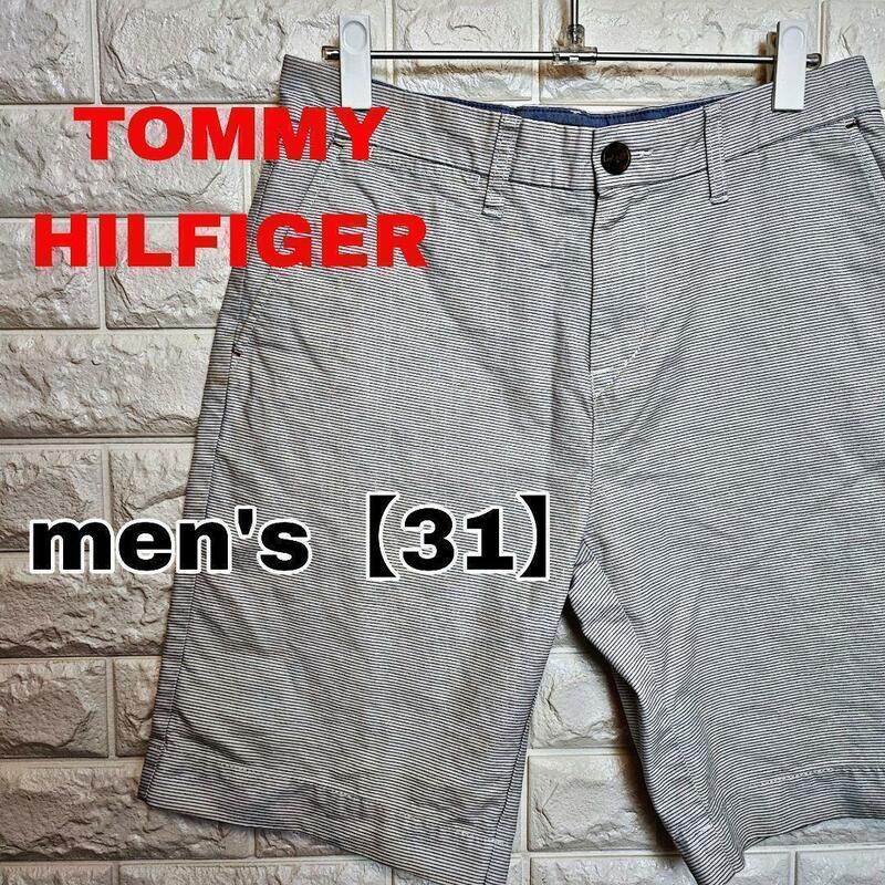 A6【TOMMY HILFIGER】ショートパンツ【メンズM】ボーダー