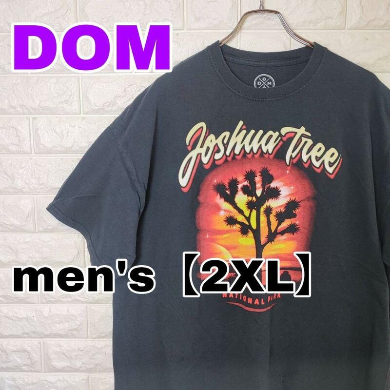 B595【DOM】半袖Tシャツ【メンズ2XL】ブラック