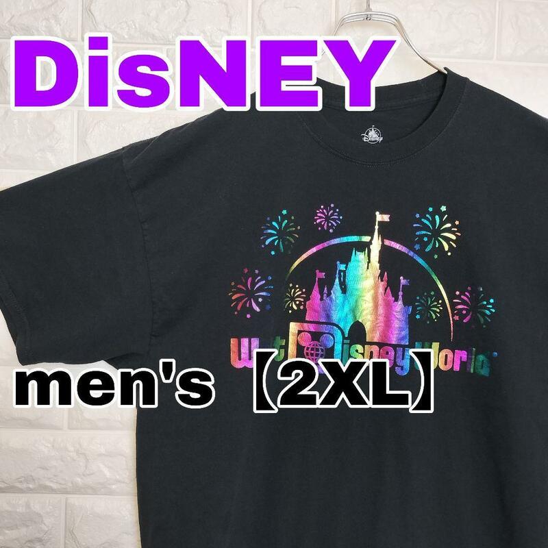 B745【DisNEY】半袖Tシャツ【メンズ2XL】ブラック