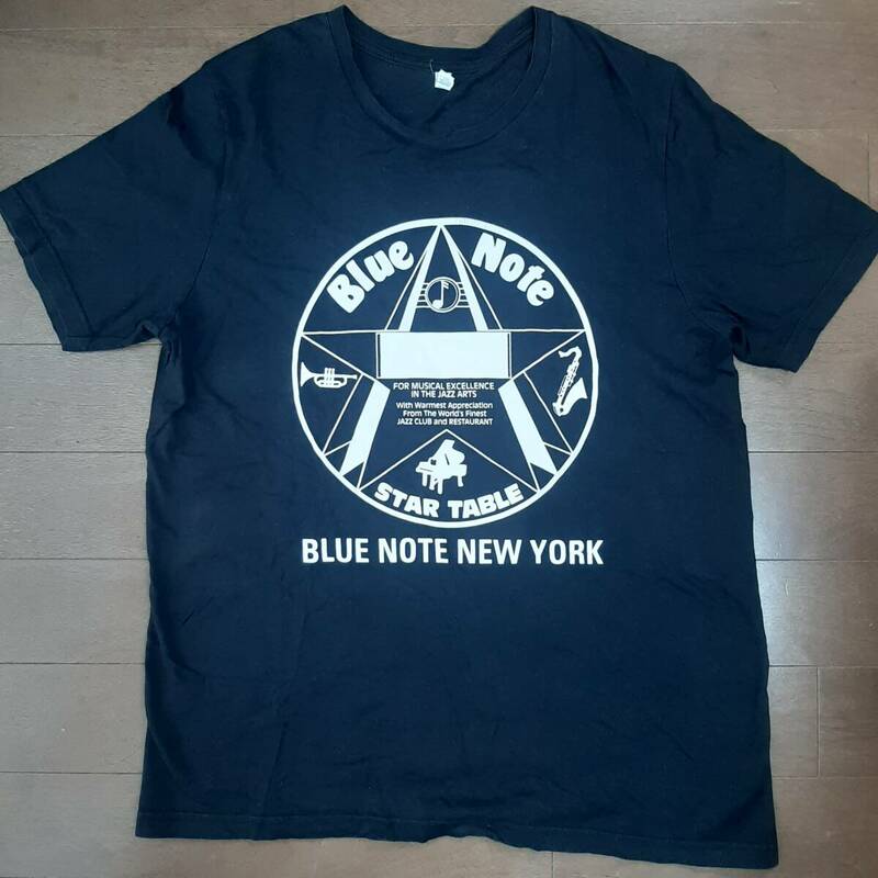 レア BLUE NOTE NEW YORK ブルーノート ニューヨーク Tシャツ 店頭購入 限定 BLACK 黒 Lサイズ BLUES JAZZ ROCK バンド 古着