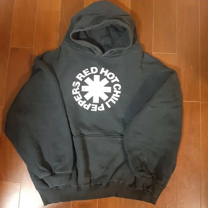 VINTAGE ビンテージ 激レア RED HOT CHILI PEPPERS レッドホットチリペッパーズ パーカー HOODIE 黒 L バンド 古着 MADE IN USA