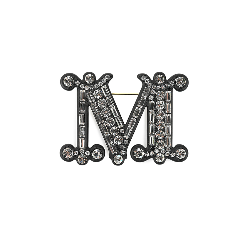 Max Mara マックスマーラ MBROOCH 001 クリスタル Mブローチ GLASS イタリア正規品 新品