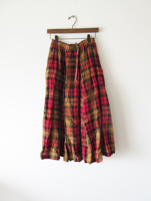 美品 ICHI Antiquite’s / イチアンティークス 600319 Linen Classic Tartan Skirt F RED / リネン タータンチェック スカート