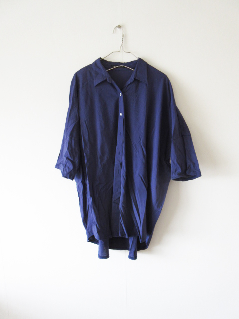mizuiro ind / ミズイロインド コットンオーバーサイズシャツ BLUE / ブラウス カットソー レディース