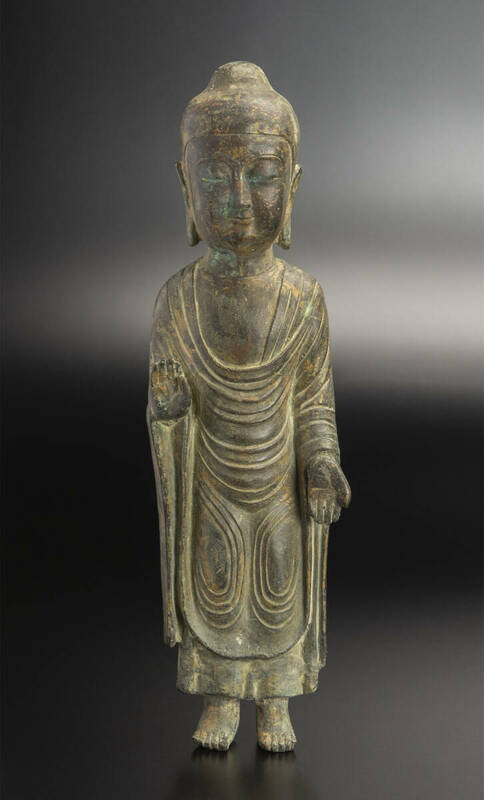 銅鎏金佛立像 統一新羅～高麗時代 李朝 仏教美術 仏像 古美術