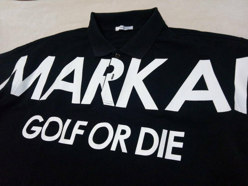 未使用同様　マーク＆ロナ　MARK＆LONA　ビッグロゴデザイン　メンズポロシャツ　ブラック　48　L～LL相当 