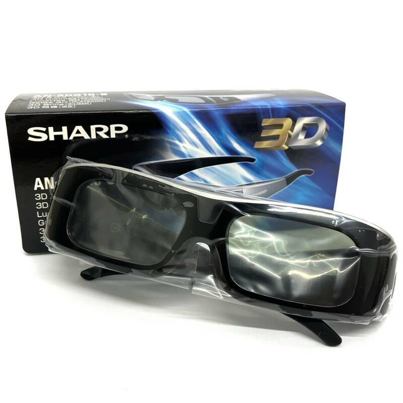 【K】未使用　SHARP　シャープ　3Dメガネ　AN-3DG10-S　シルバー系　3D眼鏡　AQUOS専用アクティブシャッター　動作未確認【4363】