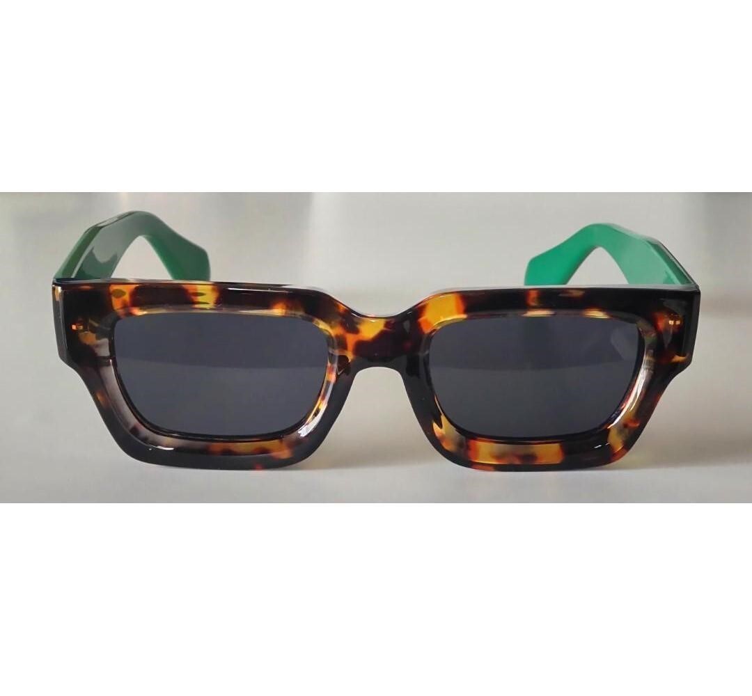 Hype Square Edge エッジ サングラス べっ甲×グリーン 極厚 01