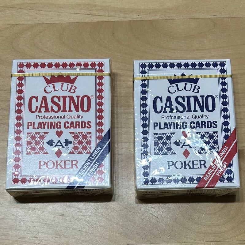 【新品未開封品】即決！CLUB CASINO クラブ・カジノ トランプ 赤・青セット PLAYING CARDS プラスチックコーティング Ohio Made in U.S.A.