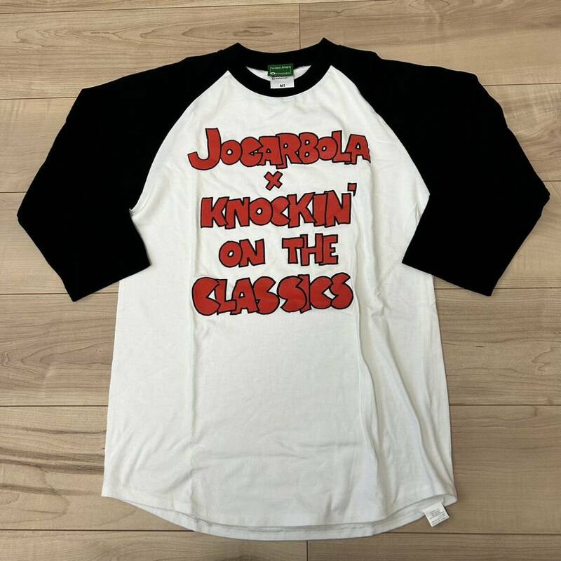 【Mサイズ】即決！ JOGARBOLA × KNOCKIN’ ON THE CLASSICS ジョガボーラ 7分袖ラグランスリーブTシャツ(白×黒) 新古品 ※小さなシミあり