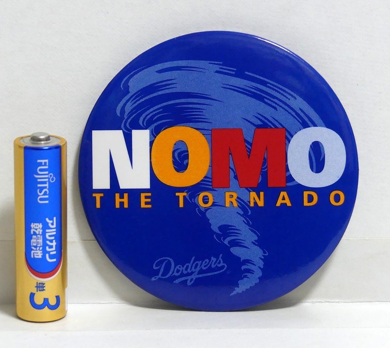 ロサンゼルスドジャース 野茂英雄 トルネードデザイン 缶バッジ　Los Angeles Dodgers NOMO HIDEO THE TORNADO■当時もの
