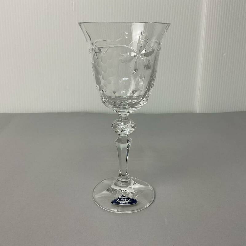 ボヘミア ガラス ワイングラス クリスタルガラス カットガラス 【Y1396】