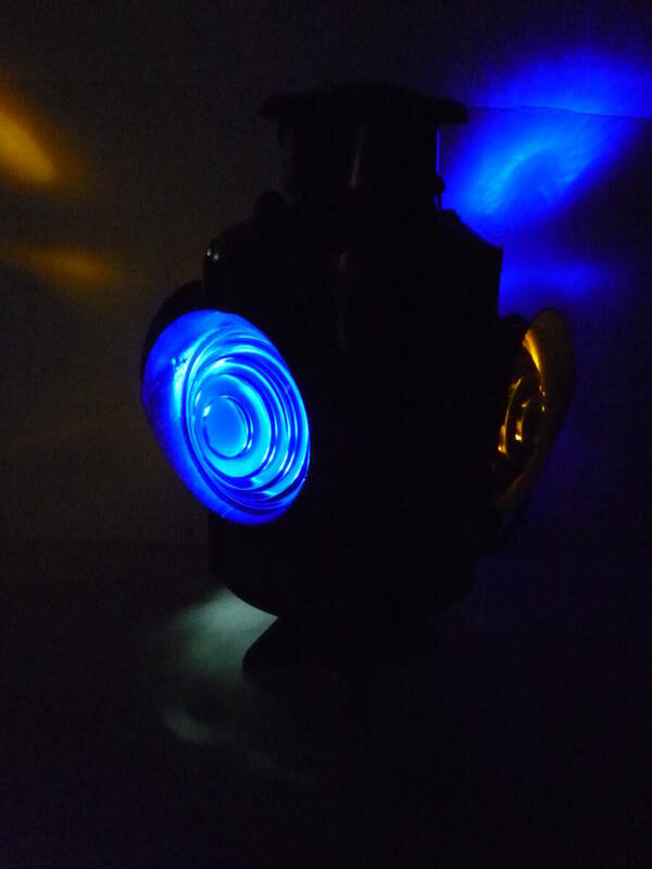 LEDおまけ 国鉄　転テツ標識灯 転轍機 ランプ インテリア　現状品 １９８０年製/昭和レトロ　アンティーク 鉄道グッズ